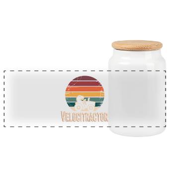Velocitractor - Lustiges T-Shirt - Panorama Keksdose mit Holzdeckel - Weiß - Vorne