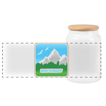 Krottenkopf - Boîte à biscuits avec couvercle en bois - blanc - Devant