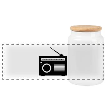Radio - Panorama Keksdose mit Holzdeckel - Weiß - Vorne