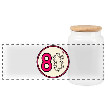 Patins à roulettes des années 80 des années 80 - Boîte à biscuits avec couvercle en bois - blanc - Devant