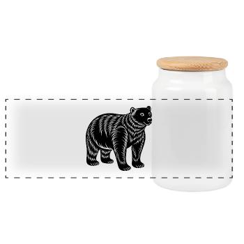 Ours polaire - Boîte à biscuits avec couvercle en bois - blanc - Devant
