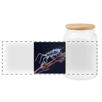 Graphique fascinant des macro-insectes pucerons - Boîte à biscuits avec couvercle en bois - blanc - Devant