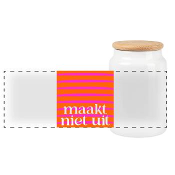 Doesn't matter - Panoramic Cookie Jar with Wooden Lid - white - Front