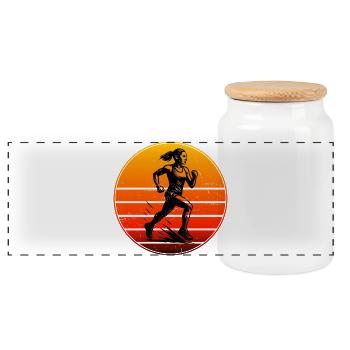 Coole Running Inspiration - Panorama Keksdose mit Holzdeckel - Weiß - Vorne