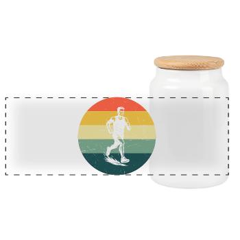 Racing Power Running Design - Panoramic Cookie Jar with Wooden Lid - white - Front