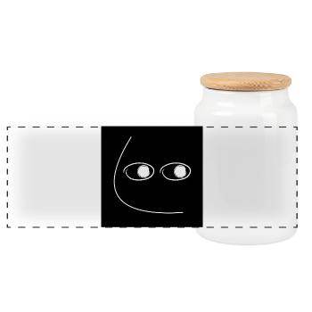 Side Eye_Blk/Wht - Boîte à biscuits avec couvercle en bois - blanc - Devant