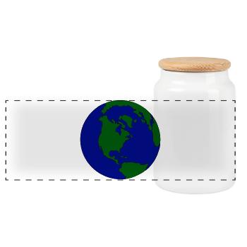 Globule minimal : Terre en bleu-vert - Boîte à biscuits avec couvercle en bois - blanc - Devant