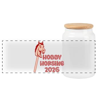 Chevaux de cavalerie amateur 2026 - Boîte à biscuits avec couvercle en bois - blanc - Devant