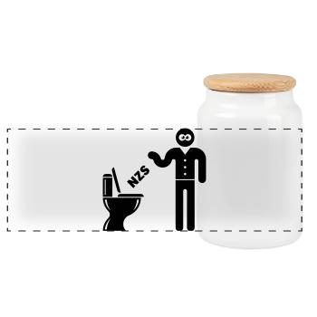 NZS Dans les toilettes, dans les toilettes ! Contre les Noirs de droite - Boîte à biscuits avec couvercle en bois - blanc - Devant