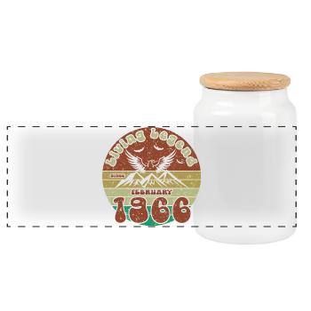 60th Birthday Living Legend since VIN 02/1966 - Panoramic Cookie Jar with Wooden Lid - white - Front