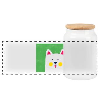 Amoureux des chiens - Boîte à biscuits avec couvercle en bois - blanc - Devant