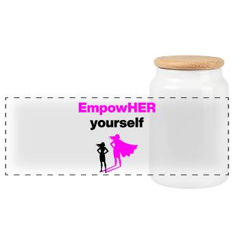 EMPOHER-TOI SUPER-HÉROÏNE ROSE EMPOWERMENT - Boîte à biscuits avec couvercle en bois - blanc - Devant
