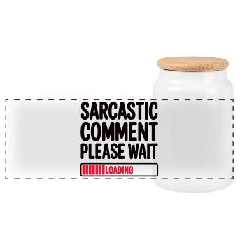 Sarcastic Comment Please Wait Humor Statement - Panorama Keksdose mit Holzdeckel - Weiß - Vorne