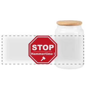 Stop Hammertime - Panoramic Cookie Jar with Wooden Lid - white - Front