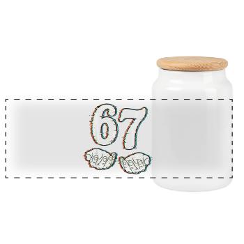 T-shirt mème 67, bug sur le t-shirt Funny Six Seven - Boîte à biscuits avec couvercle en bois - blanc - Devant