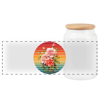 FLEUR DE PRINTEMPS VINTAGE - Boîte à biscuits avec couvercle en bois - blanc - Devant