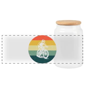 Motif nouveau du VTT pour le VTT - Boîte à biscuits avec couvercle en bois - blanc - Devant