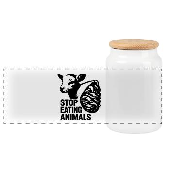Chemise Stop Animal Cruelty - Boîte à biscuits avec couvercle en bois - blanc - Devant