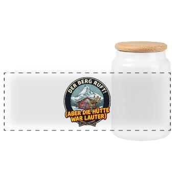 La montagne appelle - Après Ski Party - Équipe de ski - Boîte à biscuits avec couvercle en bois - blanc - Devant