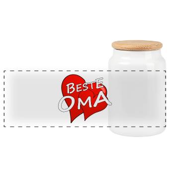 Meilleure mamie - Boîte à biscuits avec couvercle en bois - blanc - Devant