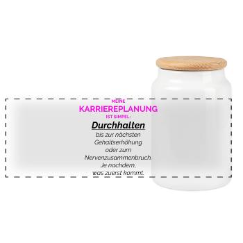 Meine Karriereplanung Ist Simple Pink - Panorama Keksdose mit Holzdeckel - Weiß - Vorne