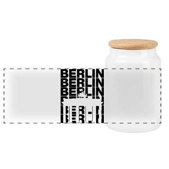 LA FIERTÉ BERLINOISE LA CAPITALE BRANDEBOURGEOISE EST BERLIN - Boîte à biscuits avec couvercle en bois - blanc - Devant