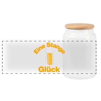 EINE STANGE GLÜCK! KÖLSCH BIER KARNEVAL KÖLN RHEIN - Panorama Keksdose mit Holzdeckel - Weiß - Vorne