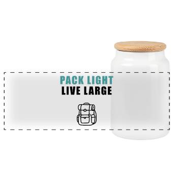 Pack Light Live Large Backpack - Panorama Keksdose mit Holzdeckel - Weiß - Vorne