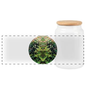 Nature creatures in the reeds - Panoramic Cookie Jar with Wooden Lid - white - Front