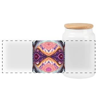 Explosion de couleur de l’Orbe Kaléidoscope - Boîte à biscuits avec couvercle en bois - blanc - Devant