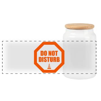 Do Not Disturb Warnung Stoppschild Statement - Panorama Keksdose mit Holzdeckel - Weiß - Vorne