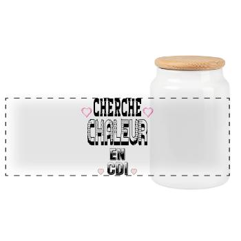 Looking for heat on a permanent contract - Panoramic Cookie Jar with Wooden Lid - white - Front