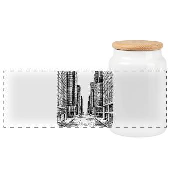 Rue moderne - Boîte à biscuits avec couvercle en bois - blanc - Devant