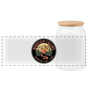 Mountain Call Patch: Adventure Aura 2026 - Panoramic Cookie Jar with Wooden Lid - white - Front