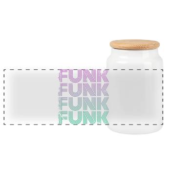 Funk Vintage - Panoramic Cookie Jar with Wooden Lid - white - Front