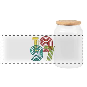 Millésime 1997 - Boîte à biscuits avec couvercle en bois - blanc - Devant