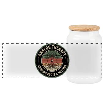 Vinyles vintage Roots rétro pour les amateurs de vinyles - Boîte à biscuits avec couvercle en bois - blanc - Devant