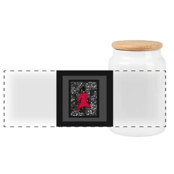 Anime_Roter Manteau - Boîte à biscuits avec couvercle en bois - blanc - Devant