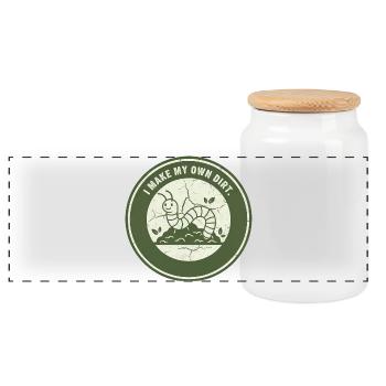Compost de vers : sol indépendant - Boîte à biscuits avec couvercle en bois - blanc - Devant