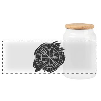 Vegvisir Viking Compass - Panoramic Cookie Jar with Wooden Lid - white - Front