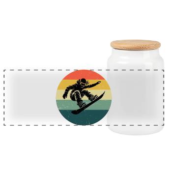 In a nutshell: snowboard for women - Panoramic Cookie Jar with Wooden Lid - white - Front