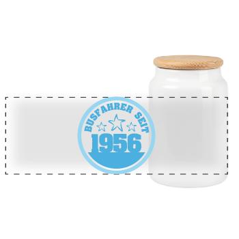 Camions 1956 - Boîte à biscuits avec couvercle en bois - blanc - Devant
