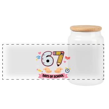 Mec, j’ai survécu à 67 jours d’école - Boîte à biscuits avec couvercle en bois - blanc - Devant