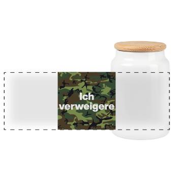 ICH VERWEIGERE DEN DIENST AN DER WAFFE! BUND - Panorama Keksdose mit Holzdeckel - Weiß - Vorne