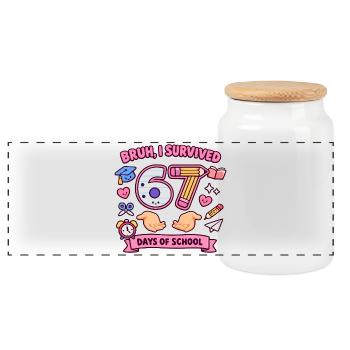 Mec, j’ai survécu à 67 jours d’école - Boîte à biscuits avec couvercle en bois - blanc - Devant
