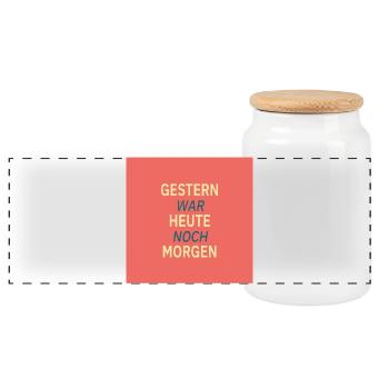 Gestern war heute noch morgen - Panorama Keksdose mit Holzdeckel - Weiß - Vorne