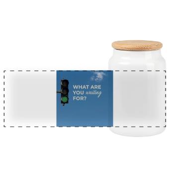 What Are You Waiting For?  - Panorama Keksdose mit Holzdeckel - Weiß - Vorne