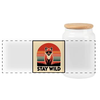 Stay Wild - Panorama Keksdose mit Holzdeckel - Weiß - Vorne