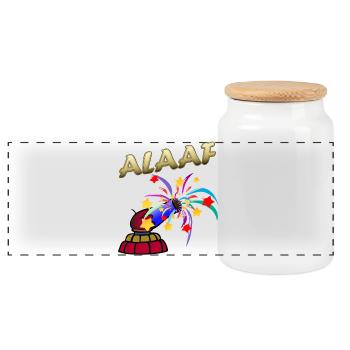 Alaaf Karneval Feuerwerk Fasching - Panorama Keksdose mit Holzdeckel - Weiß - Vorne