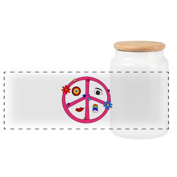 My_old_hippie_soul - Boîte à biscuits avec couvercle en bois - blanc - Devant
